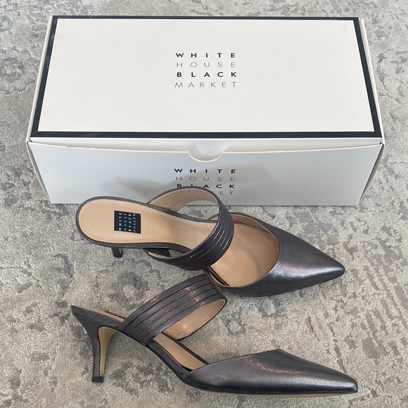 White House Black Market Shoes - WHBM Metallic Heels